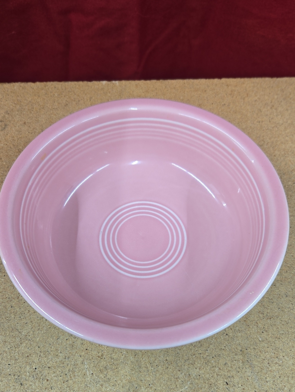 Fiesta Rose Ceramic Serving Bowl - Classic Ring Design